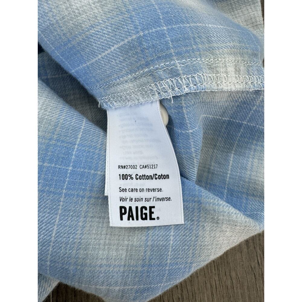 Paige Shirt Top Womens Small Button Up Blue Corn Button Down Plaid Pastel Casual - Picture 4 of 7